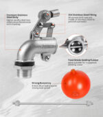 Float Valve 3/4" Stainless Steel Arm for Water Tank - Image 2